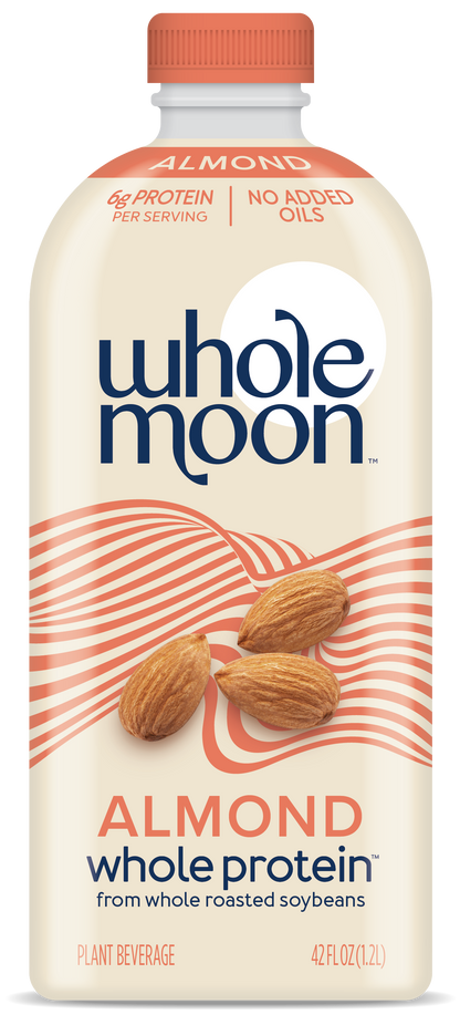 wholemoon almond milk front label 42 oz bottle