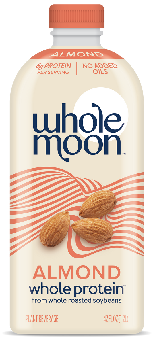 wholemoon almond milk front label 42 oz bottle