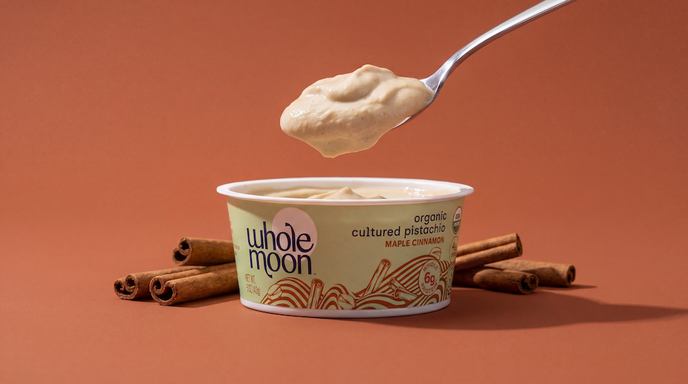 Whole Moon Maple Cinnamon plant yogurt, 5oz cup